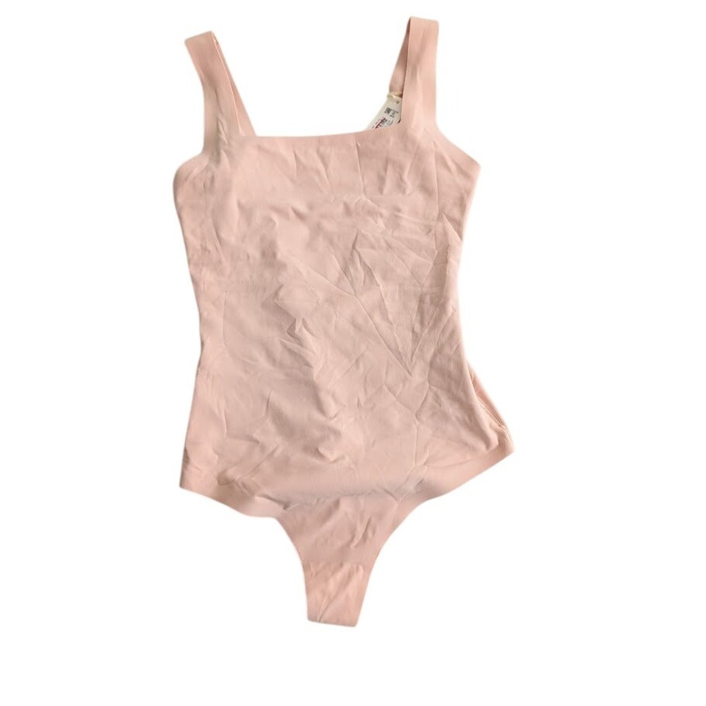 Aerie Smoothz Square Neck Sleeveless Bodysuit Top - Pink XS New